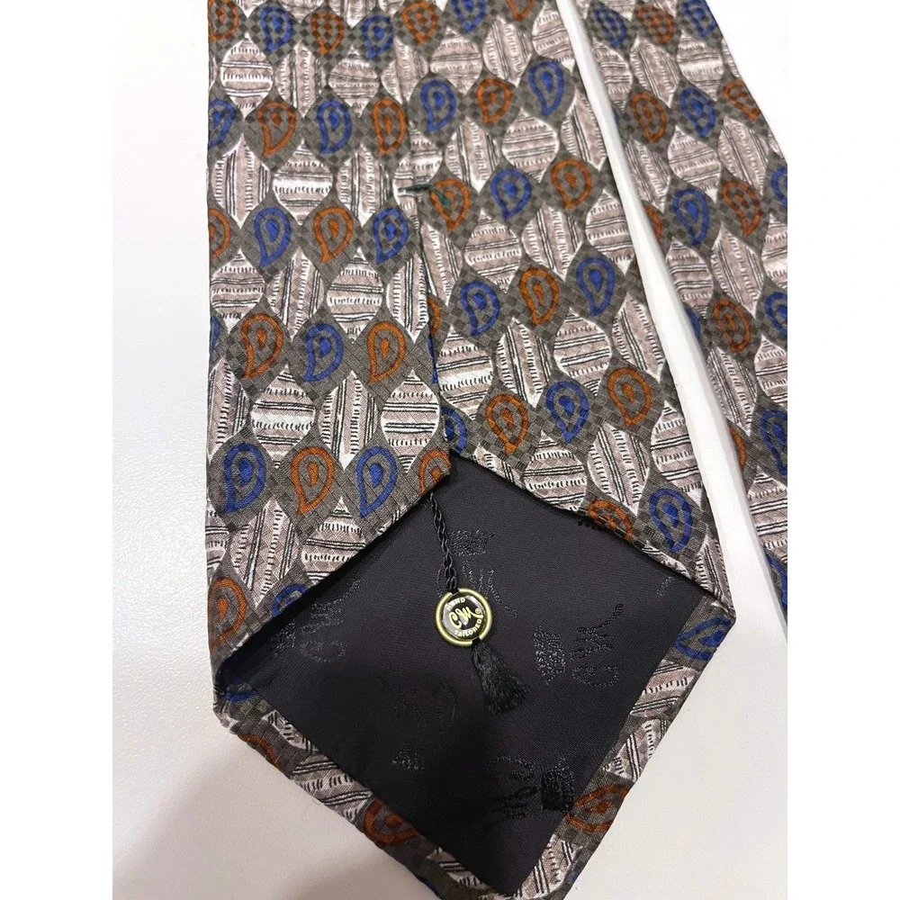 Countess Mara Red‎ Blue Patterned Silk Mens Tie